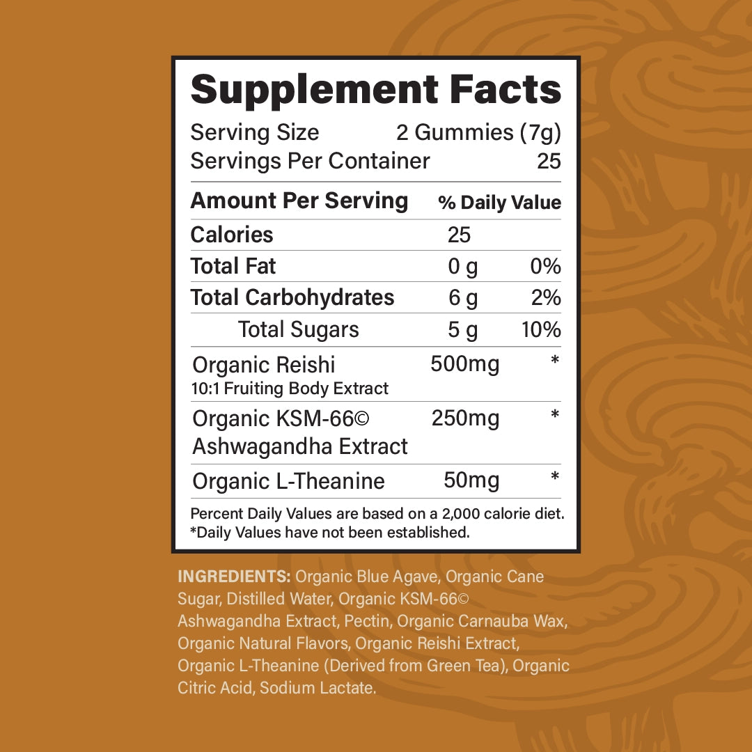 Mushroom gummies for relaxation supplement facts