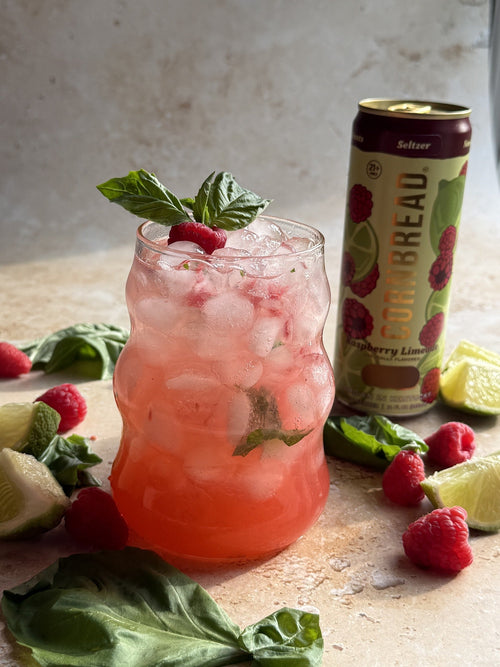 Razz-Basil Twist - Seltzer Mocktail Recipes
