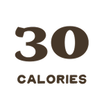 Number '30' with 'CALORIES' text in brown on a white background
