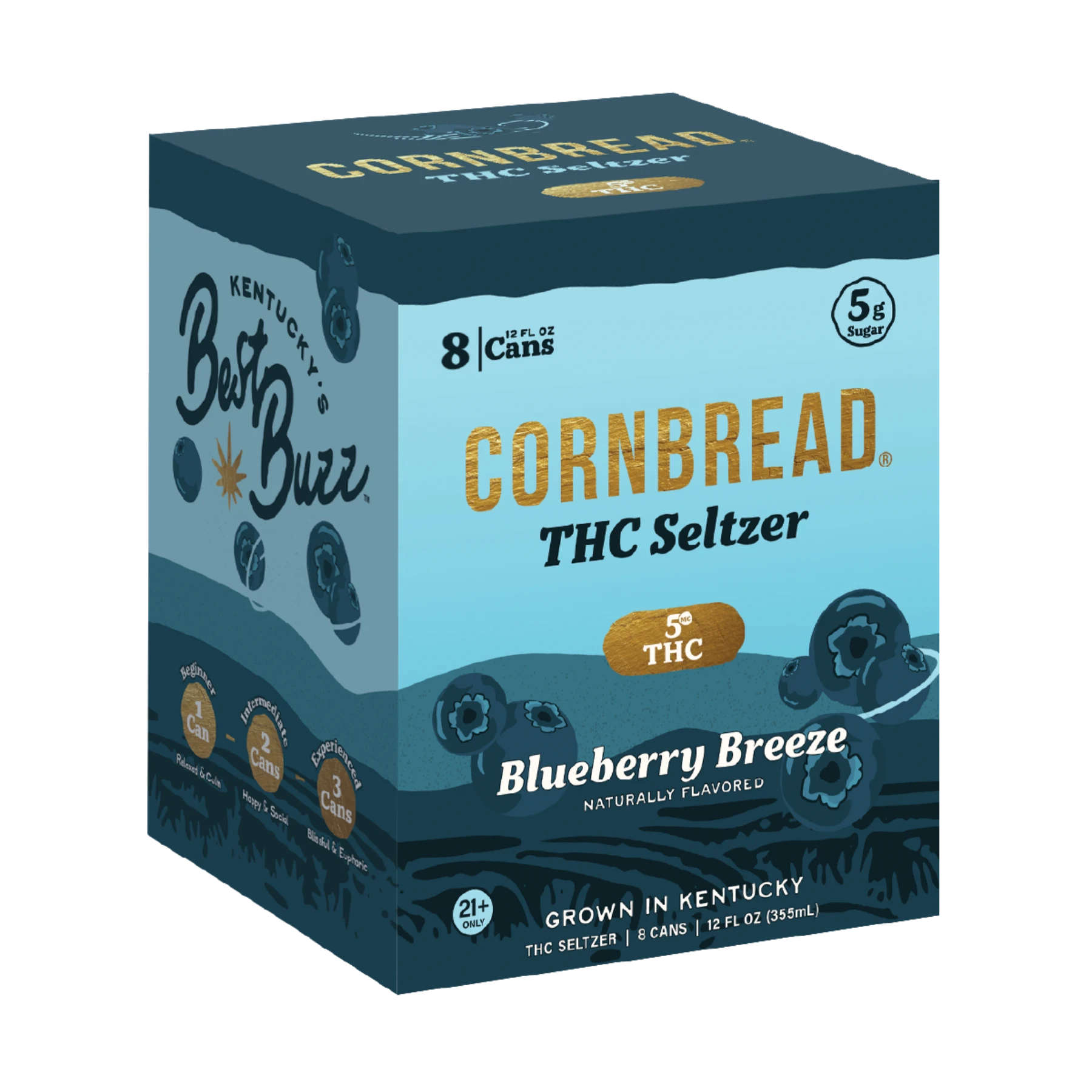 Blueberry Breeze THC Seltzer, 5mg