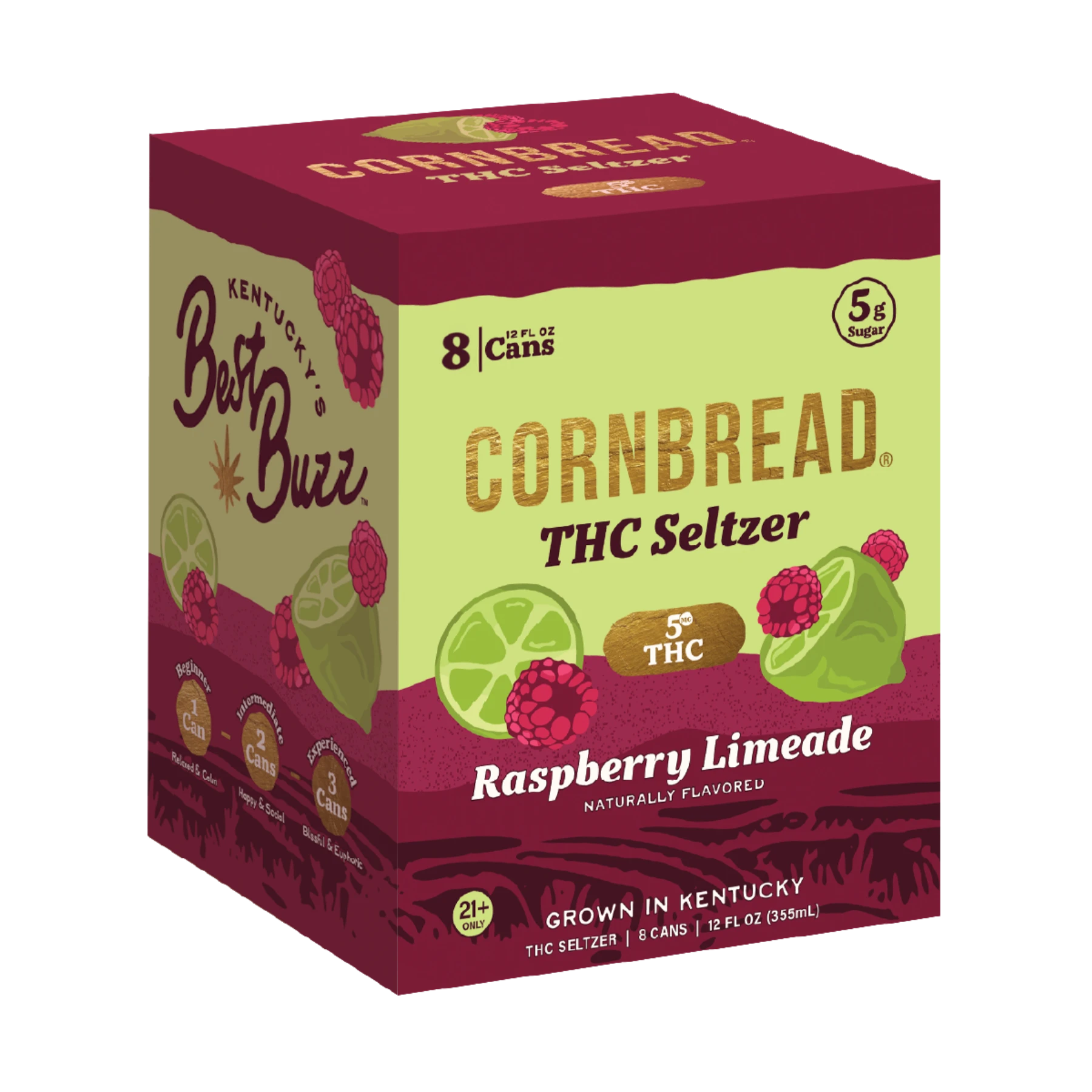 Raspberry Limeade THC Seltzer, 5mg