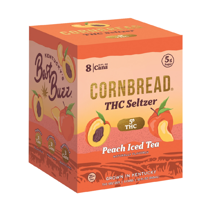 Peach Iced Tea THC Seltzer, 5mg