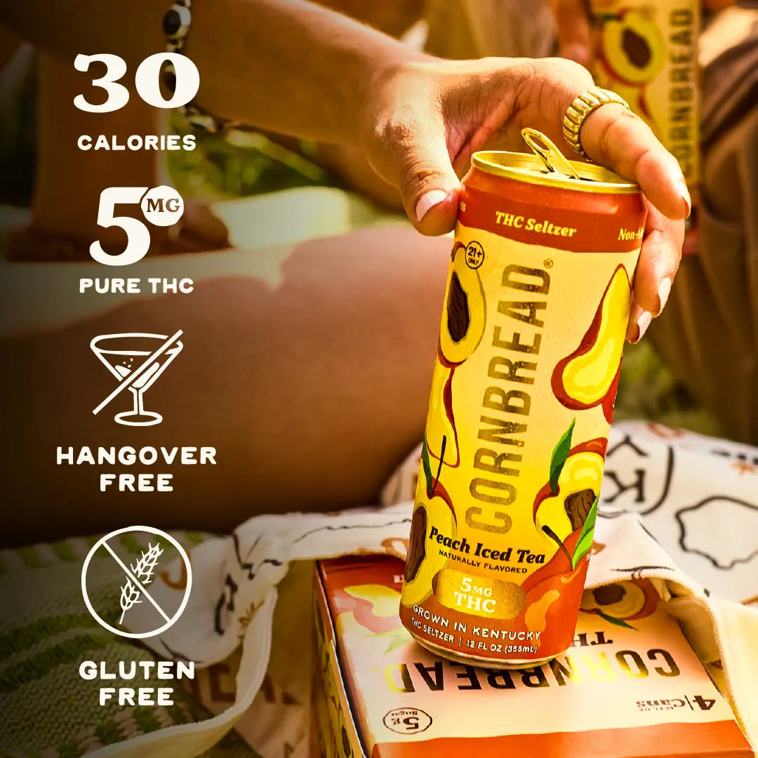 Peach Iced Tea THC Seltzer, 5mg
