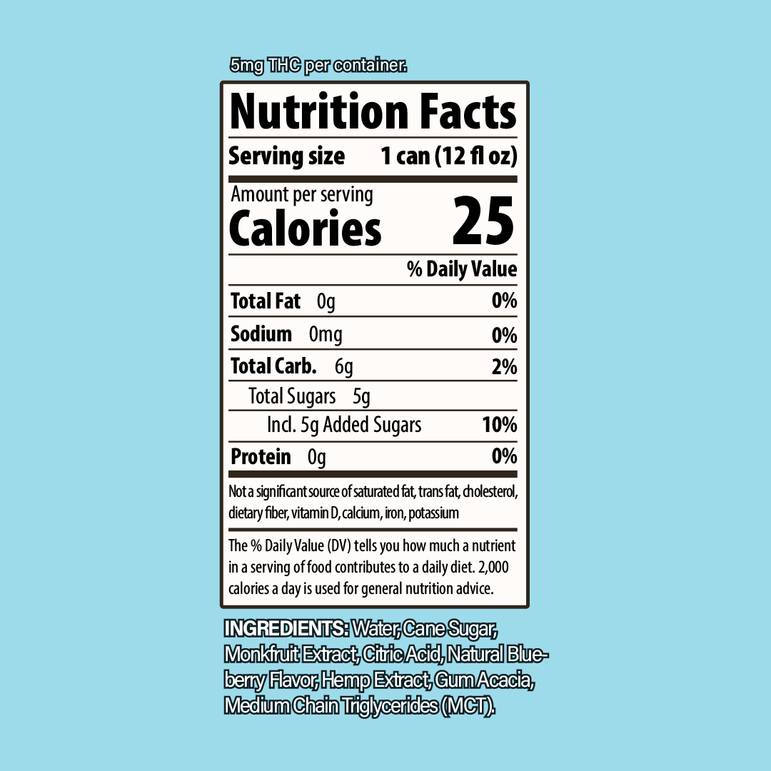 Blueberry Breeze THC Seltzer, 5mg