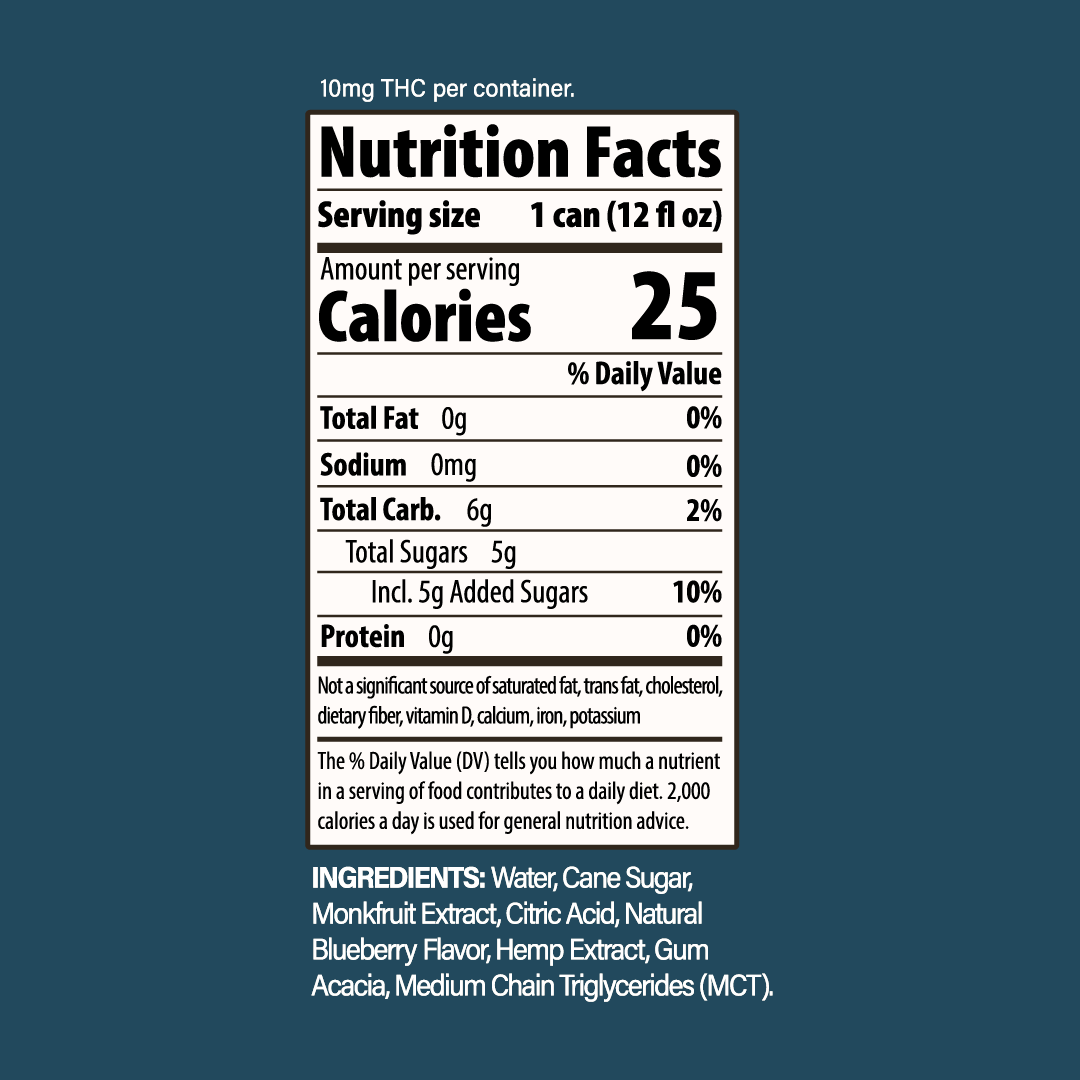 Blueberry Breeze THC Seltzer, 10mg