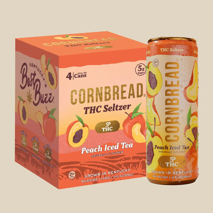 Peach Iced Tea THC Seltzer, 5mg 4 Pack