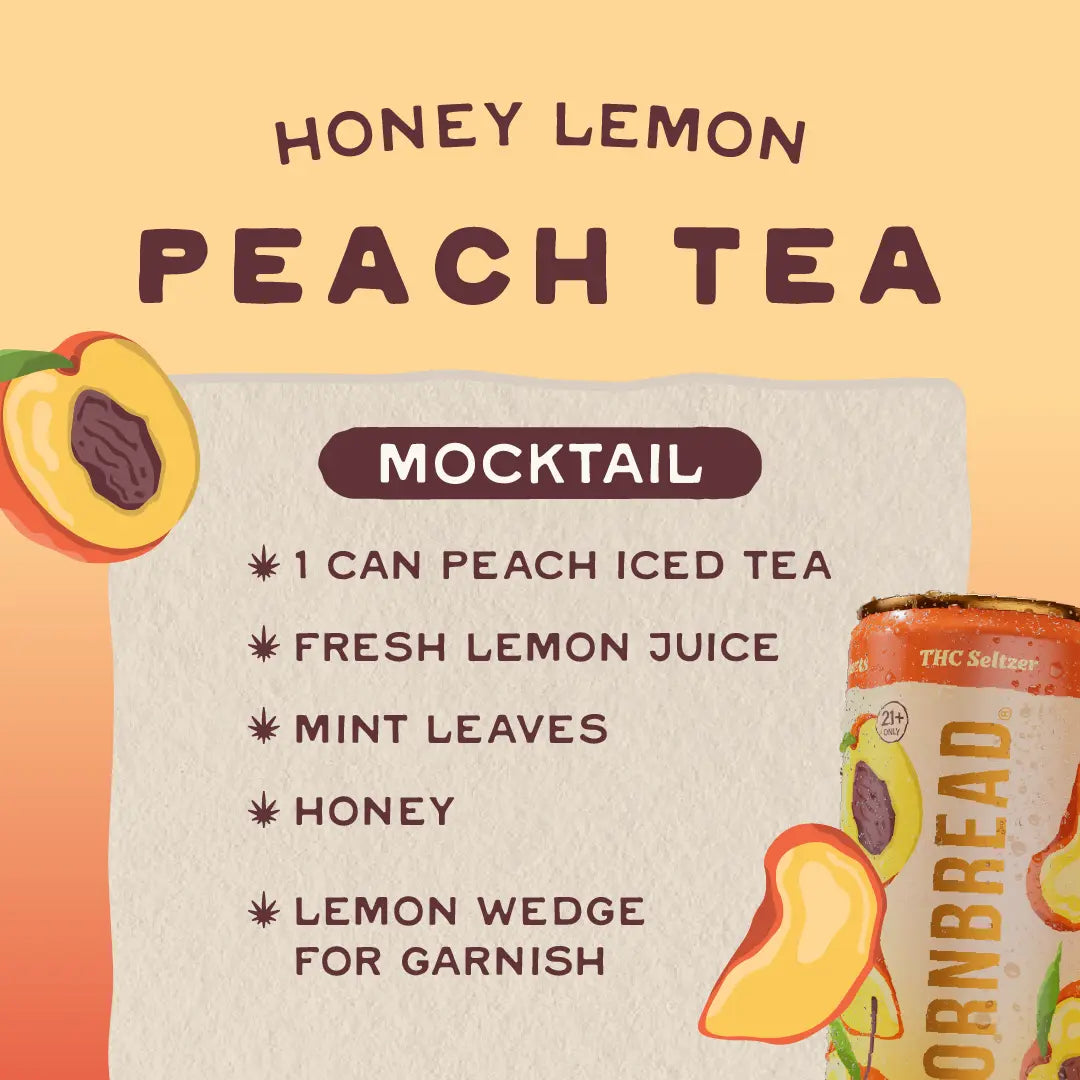 Peach Iced Tea THC Seltzer, 5mg