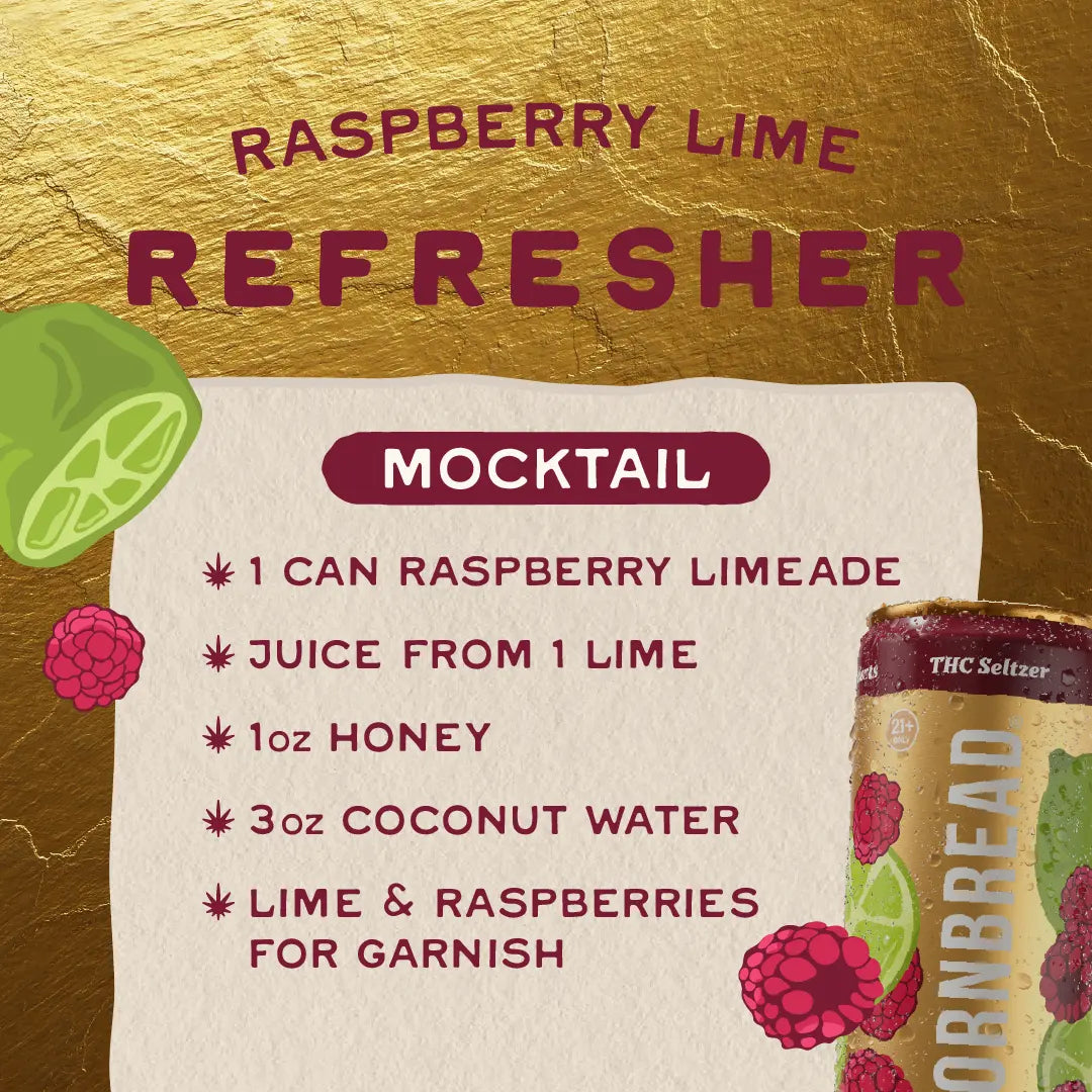 Raspberry Limeade THC Seltzer, 10mg