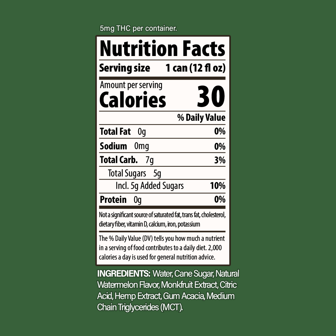 Salted Watermelon THC Seltzer, 5mg