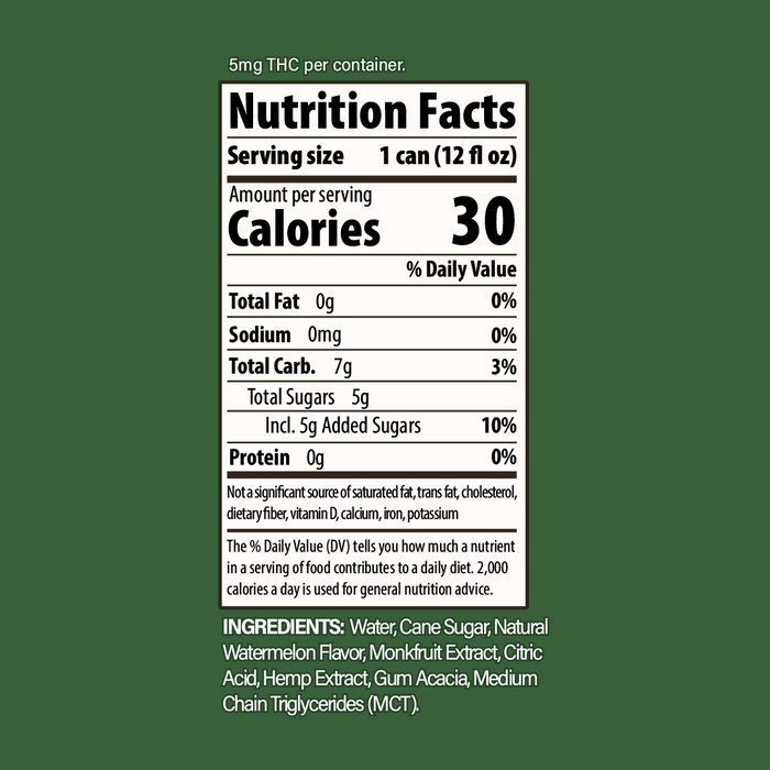Salted Watermelon THC Seltzer, 5mg