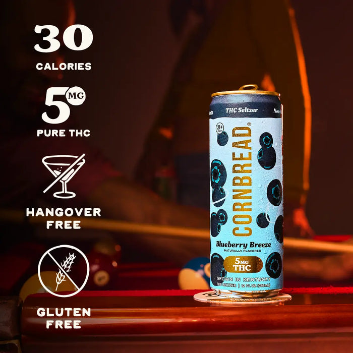 Blueberry Breeze THC Seltzer, 5mg – Cornbread Hemp®