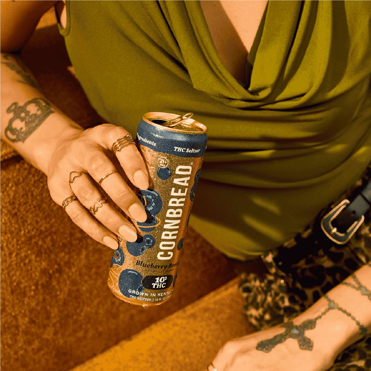 Cornbread THC Seltzer Blueberry Breeze