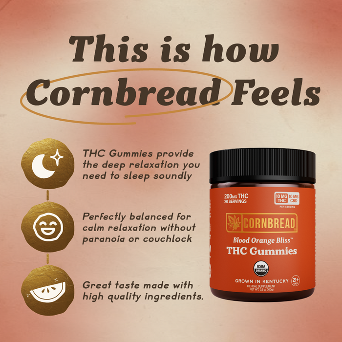 Blood Orange Bliss THC Gummies - 10mg - Cornbread Hemp®