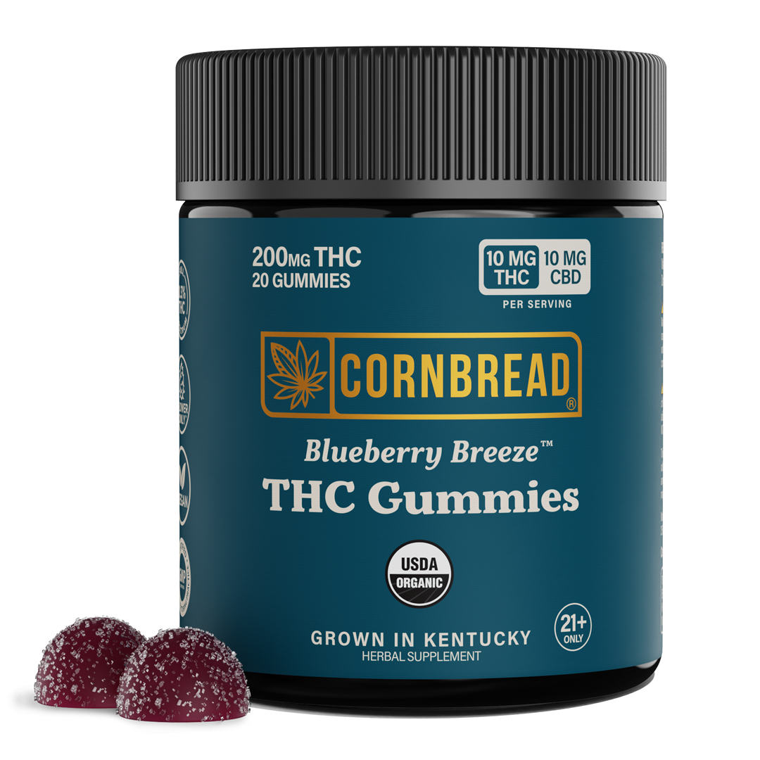 Cornbread Blueberry Breeze THC Gummies, 10mg