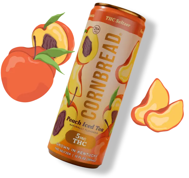 Peach Iced Tea THC Seltzer, 5mg